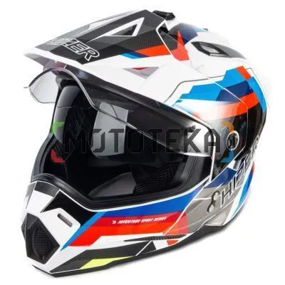 Шлем мото мотард HIZER (Хайзер) J6802 №7 (S) ADVENTURE (2 визора)